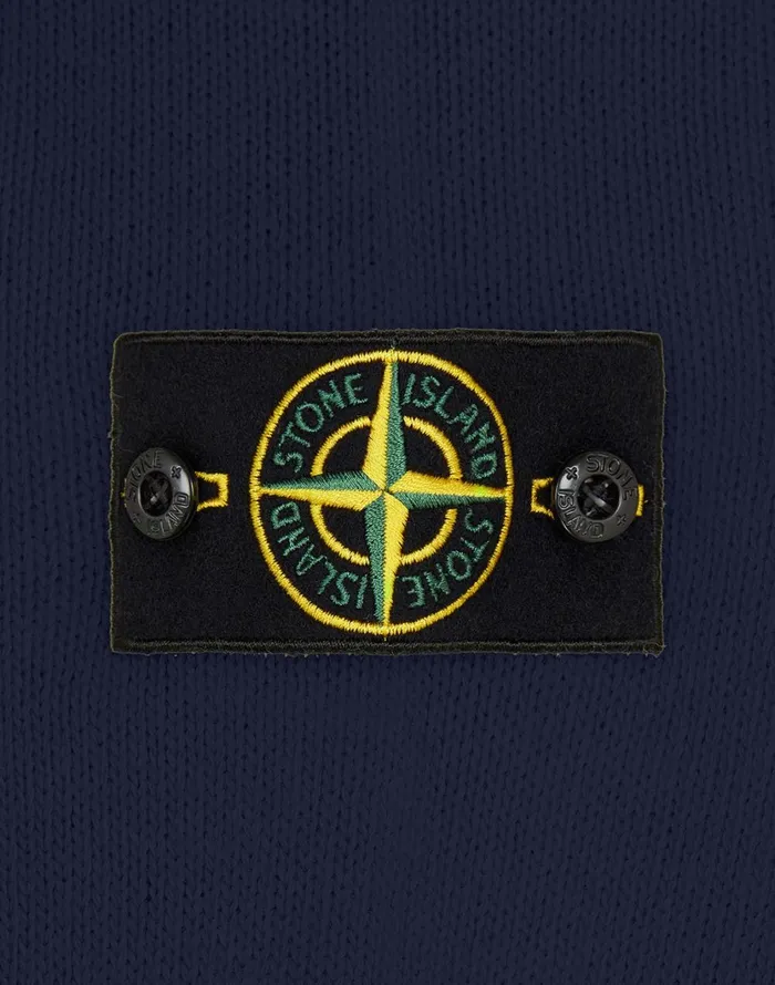 Stone Island Knitwear 506A3 Hooded Knitted Cardigan In Navy 8211 Mens