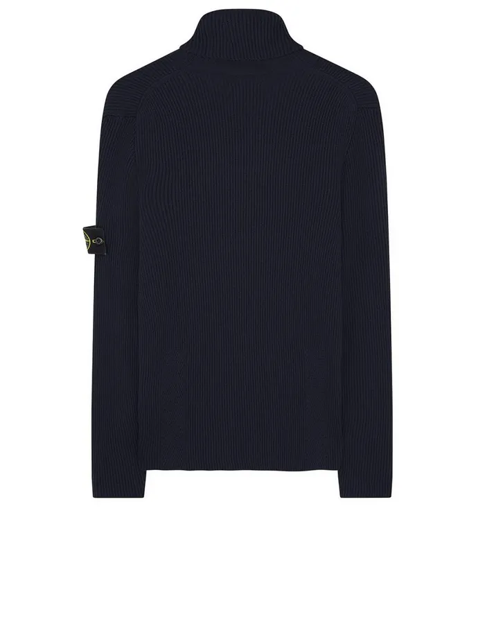 Stone Island Knitwear 522C2 Turtleneck Jumper In Navy 8211 Mens