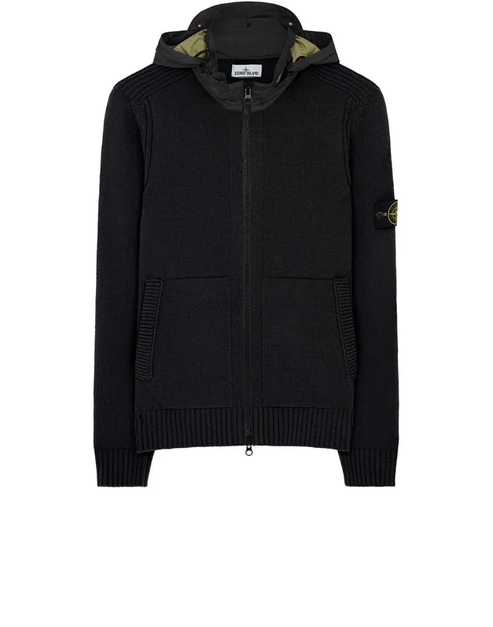 Stone Island Knitwear 551A3 Cardigan In Charcoal 8211 Mens