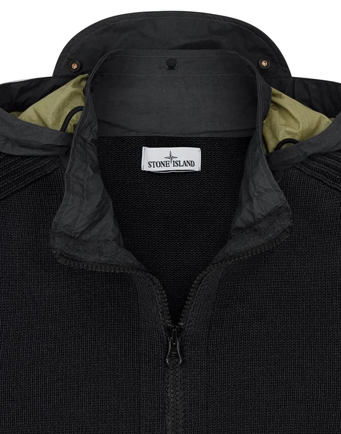 Stone Island Knitwear 551A3 Cardigan In Charcoal 8211 Mens