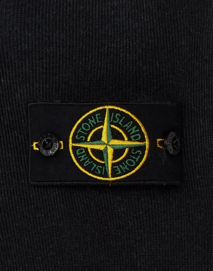 Stone Island Knitwear 556A8 Fast Dye Airbrush Knitted Cardigan In Marine Blue 8211 Mens