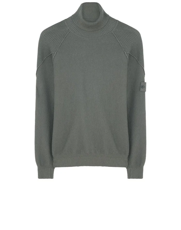 Stone Island Knitwear 582Fa Turtleneck Jumper In Smoky Grey 8211 Mens