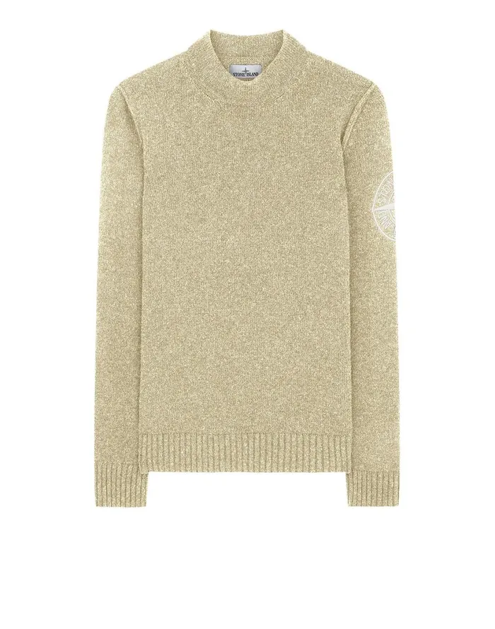 Stone Island Knitwear 592C7 Crewneck Jumper In Butter 8211 Mens