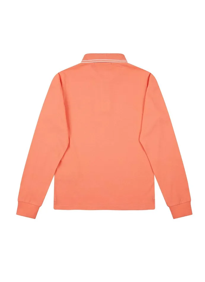 Stone Island Polo Shirts 20748 Long Sleeve Polo Shirt In Lobster 8211 Junior