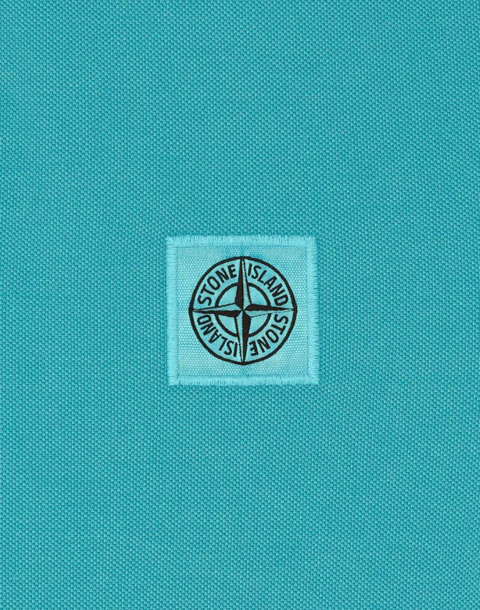 Stone Island Polo Shirts 22S67 Pigment Dye Short Sleeve Polo Shirt In Aqua 8211 Mens
