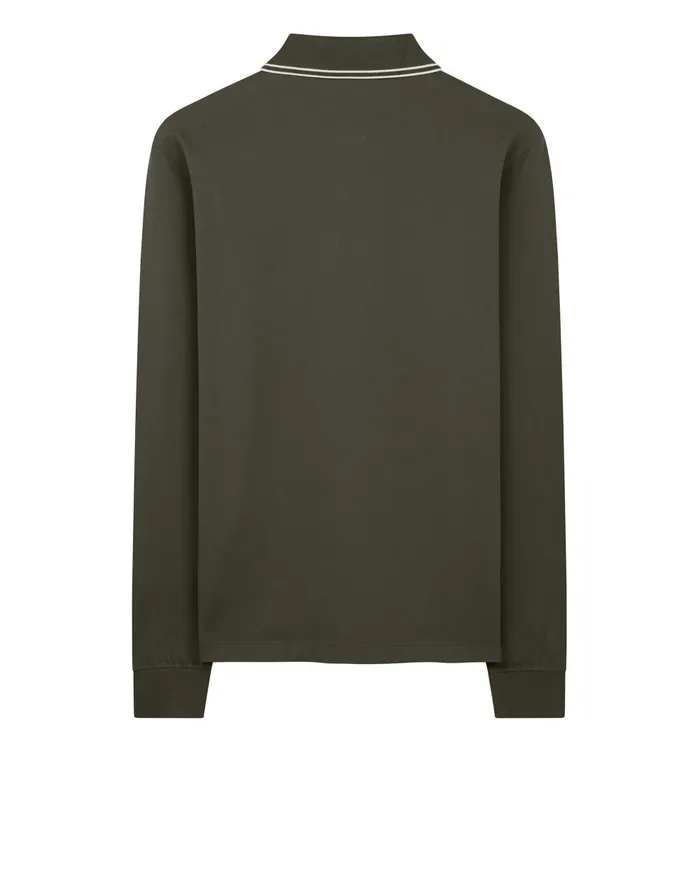 Stone Island Polo Shirts 2Ss18 Long Sleeve Polo Shirt In Dark Forest 8211 Mens