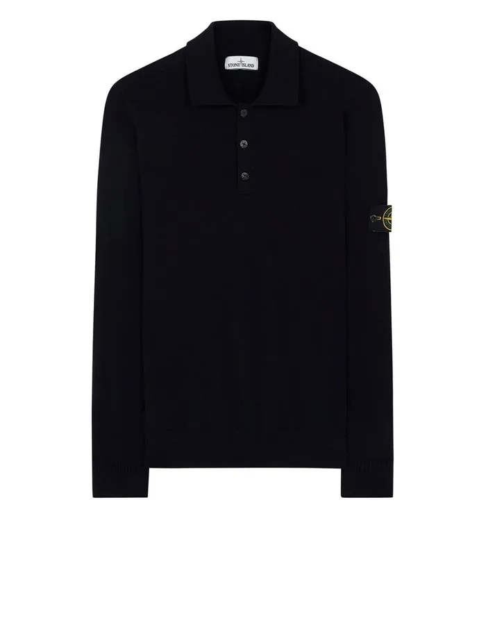 Stone Island Polo Shirts 512A1 Knitted Polo Shirt In Navy 8211 Mens