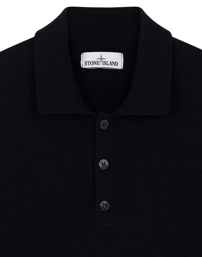 Stone Island Polo Shirts 512A1 Knitted Polo Shirt In Navy 8211 Mens