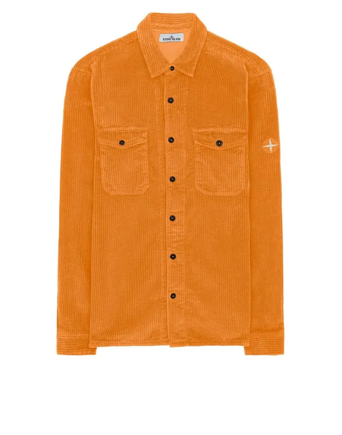 Stone Island Shirts 12111 Long Sleeve Shirt In Orange 8211 Mens