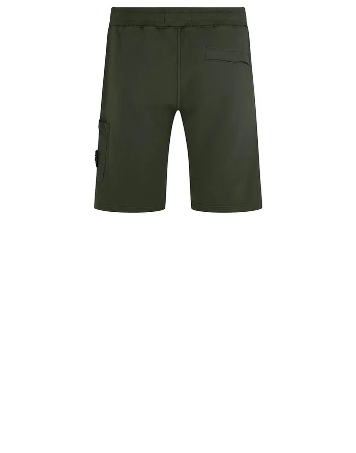 Stone Island Shorts 64620 Fleece Shorts In Dark Forest 8211 Mens