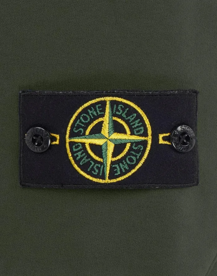 Stone Island Shorts 64620 Fleece Shorts In Dark Forest 8211 Mens