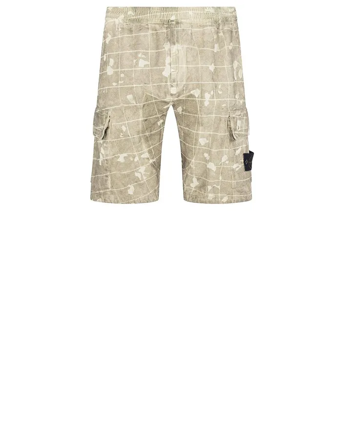 Stone Island Shorts L01E2 Dust Colour With Ghillie Laser Camo Bermuda Shorts In Butter 8211 Mens