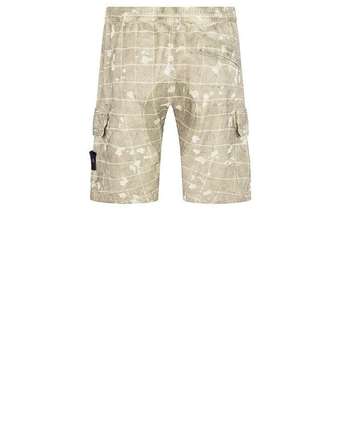 Stone Island Shorts L01E2 Dust Colour With Ghillie Laser Camo Bermuda Shorts In Butter 8211 Mens
