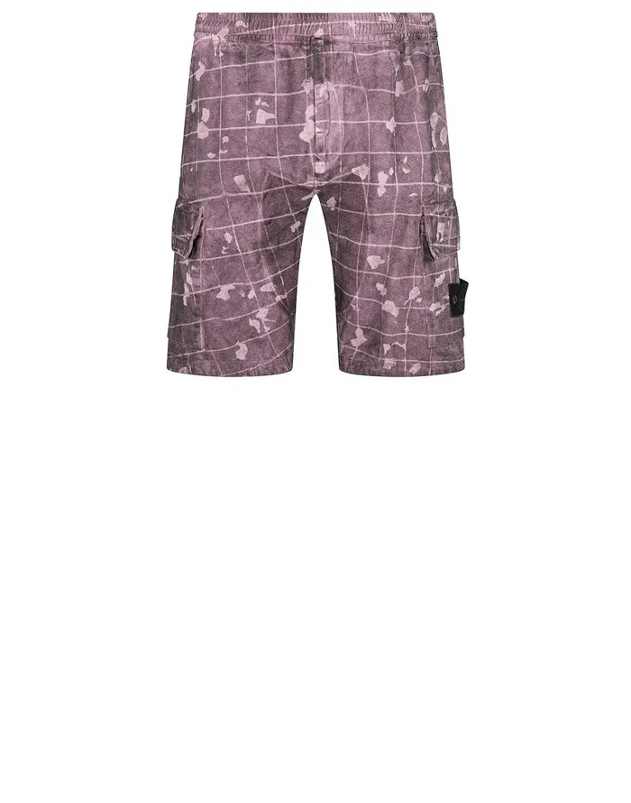 Stone Island Shorts L01E2 Dust Colour With Ghillie Laser Camo Bermuda Shorts In Violet 8211 Mens Stone Island Shorts L01E2 Dust Colour With Ghillie Laser Camo Bermuda Shorts In Violet 8211 Mens