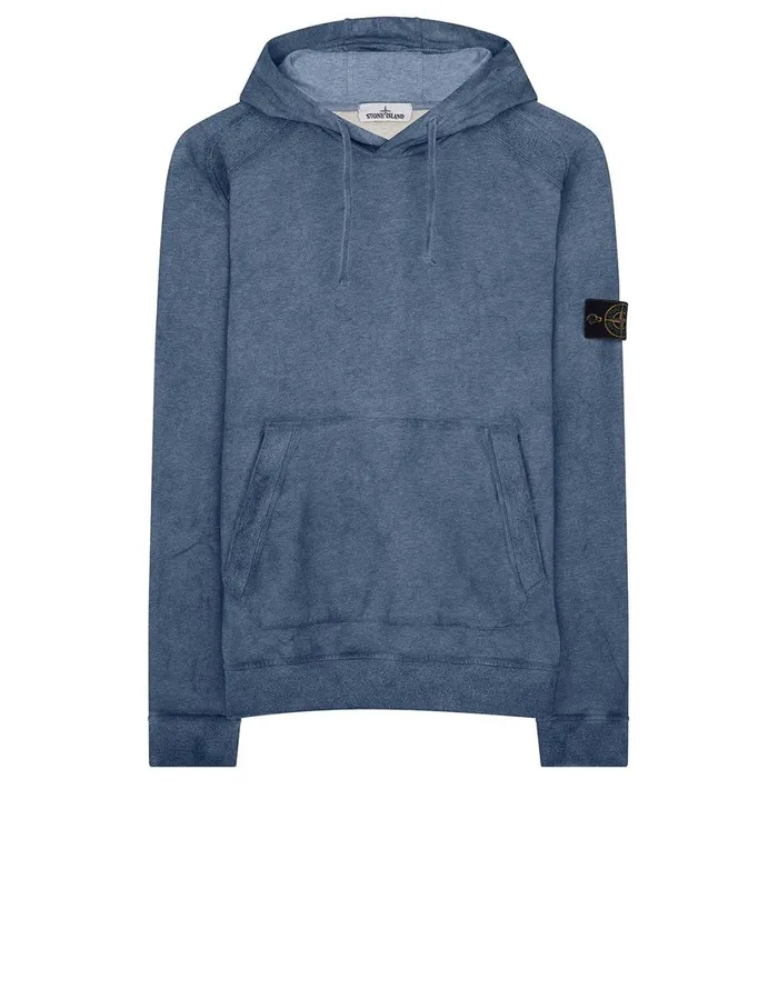 Stone Island Sweatshirts 62090 Dust Colour Mlange Cotton Fleece Hooded Sweatshirt In Periwinkle 8211 Mens Stone Island Sweatshirts 62090 Dust Colour Mlange Cotton Fleece Hooded Sweatshirt In Periwinkle 8211 Mens