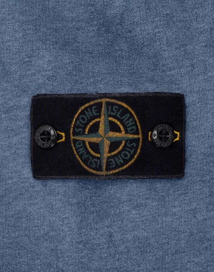 Stone Island Sweatshirts 62090 Dust Colour Mlange Cotton Fleece Hooded Sweatshirt In Periwinkle 8211 Mens