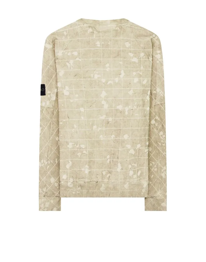 Stone Island Sweatshirts 636E2 Dust Colour With Ghillie Laser Camo Sweatshirt In Butter 8211 Mens