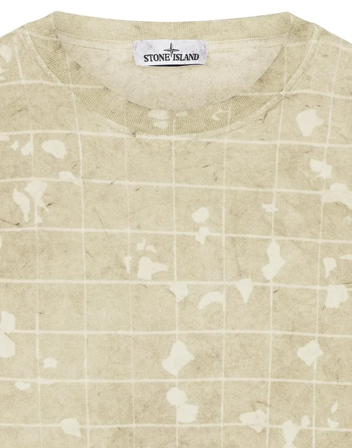 Stone Island Sweatshirts 636E2 Dust Colour With Ghillie Laser Camo Sweatshirt In Butter 8211 Mens