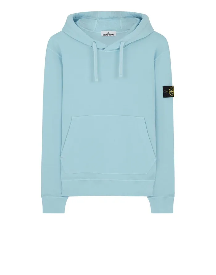 Stone Island Sweatshirts 64120 Hooded Sweatshirt In Aqua 8211 Mens