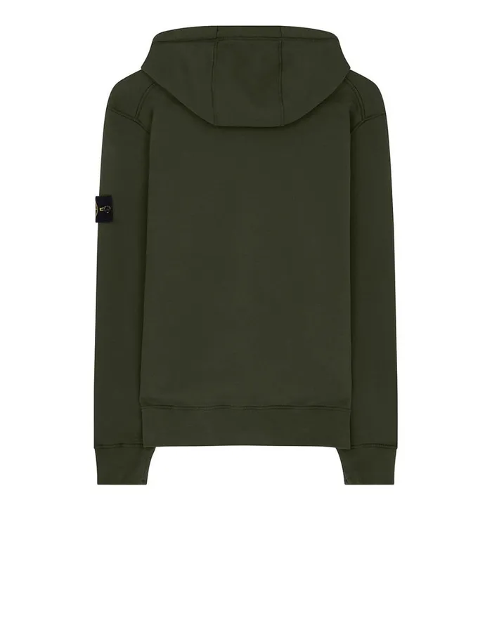 Stone Island Sweatshirts 64220 Hooded Full Zip Sweatshirt In Dark Forest 8211 Mens