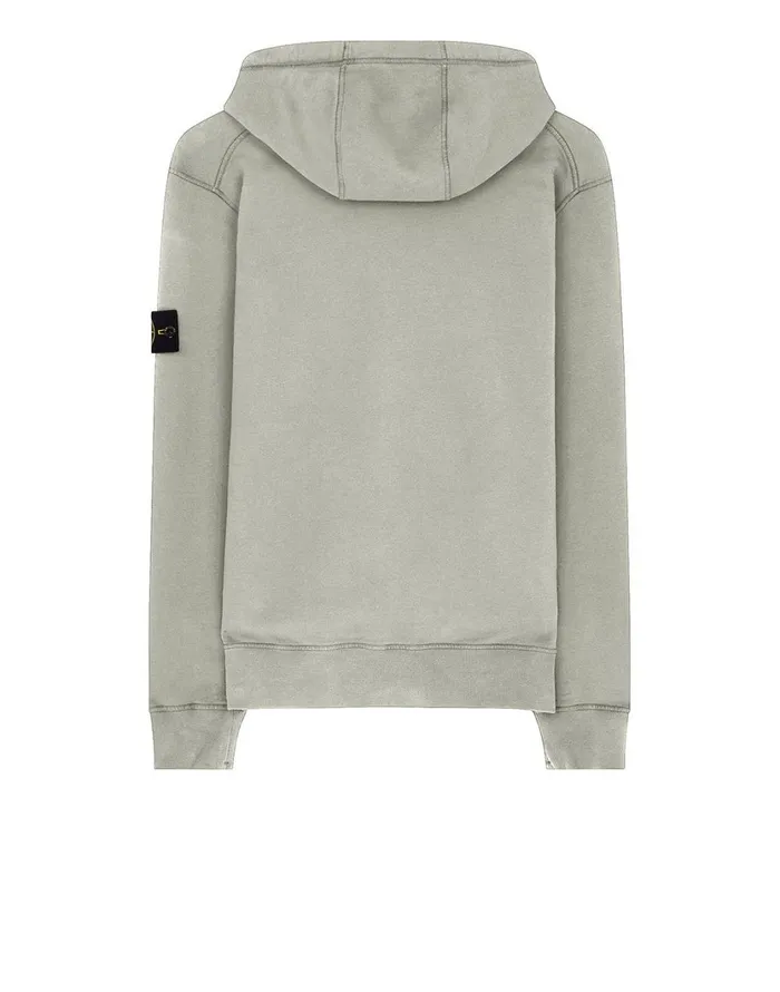 Stone Island Sweatshirts 64220 Hooded Full Zip Sweatshirt In Dove Grey 8211 Mens