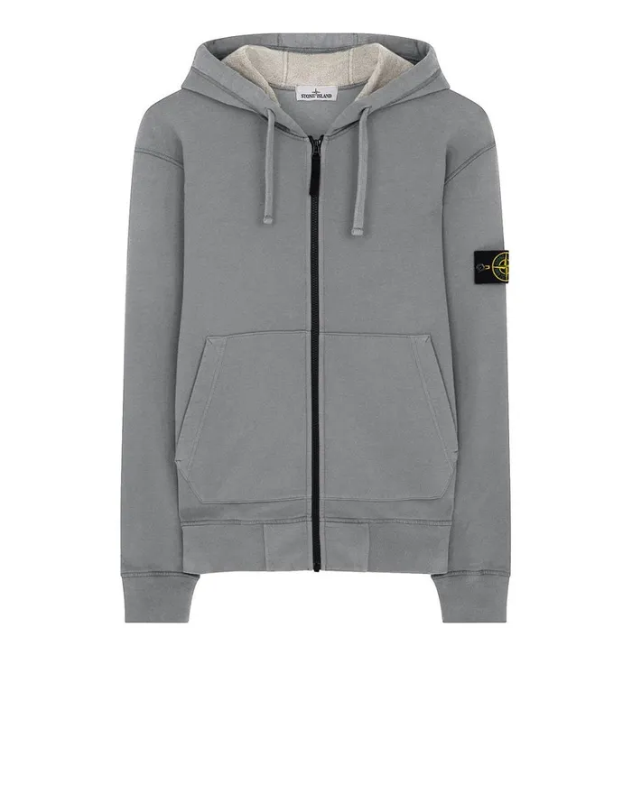Stone Island Sweatshirts 64220 Hooded Full Zip Sweatshirt In Dust 8211 Mens