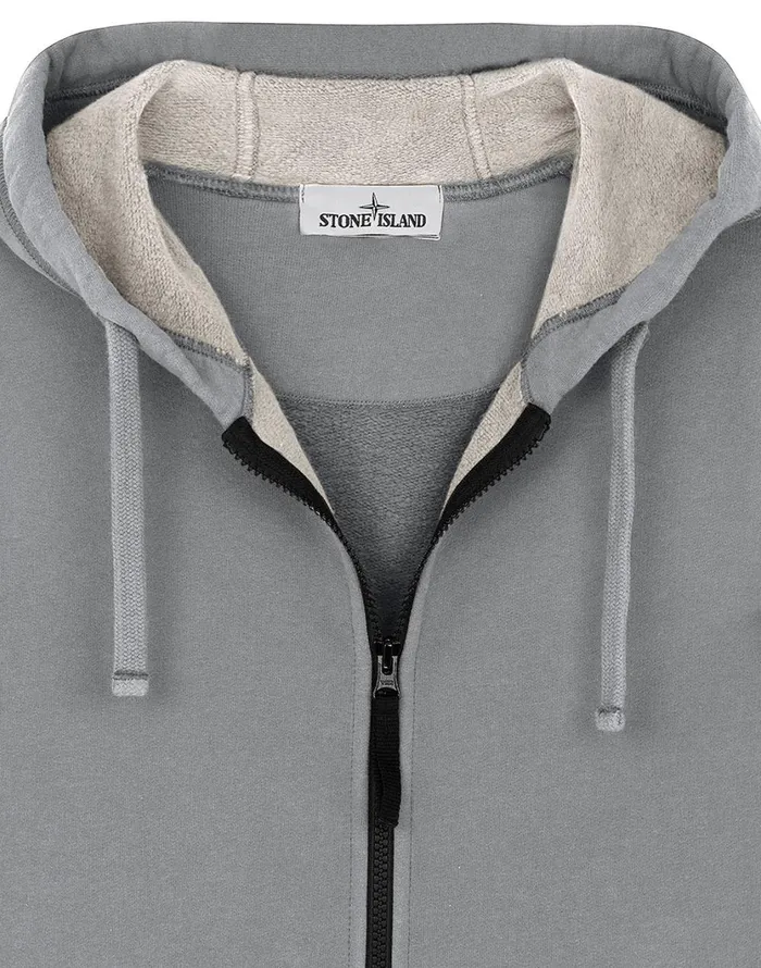 Stone Island Sweatshirts 64220 Hooded Full Zip Sweatshirt In Dust 8211 Mens