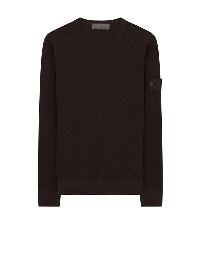 Stone Island Sweatshirts 654F5 Crewneck Sweatshirt In Dark Brown 8211 Mens
