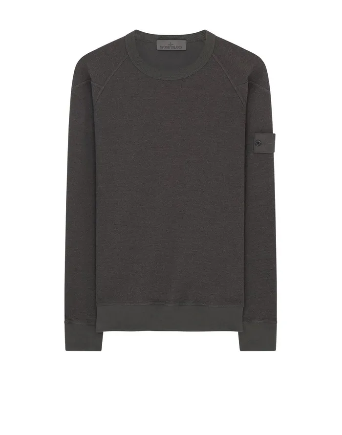 Stone Island Sweatshirts 654F5 Crewneck Sweatshirt In Smoky Grey 8211 Mens