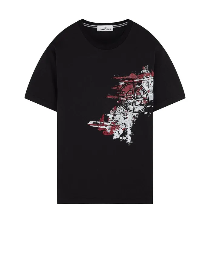 Stone Island TShirts 24682 Paint Stroke 3 ShortSleeve TShirt In Black 8211 Mens Stone Island TShirts 24682 Paint Stroke 3 ShortSleeve TShirt In Black 8211 Mens