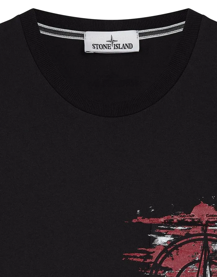 Stone Island TShirts 24682 Paint Stroke 3 ShortSleeve TShirt In Black 8211 Mens
