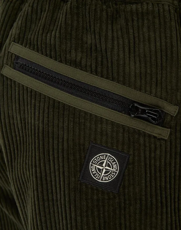 Stone Island Trousers 32211 Corduroy Pants In Dark Forest 8211 Mens