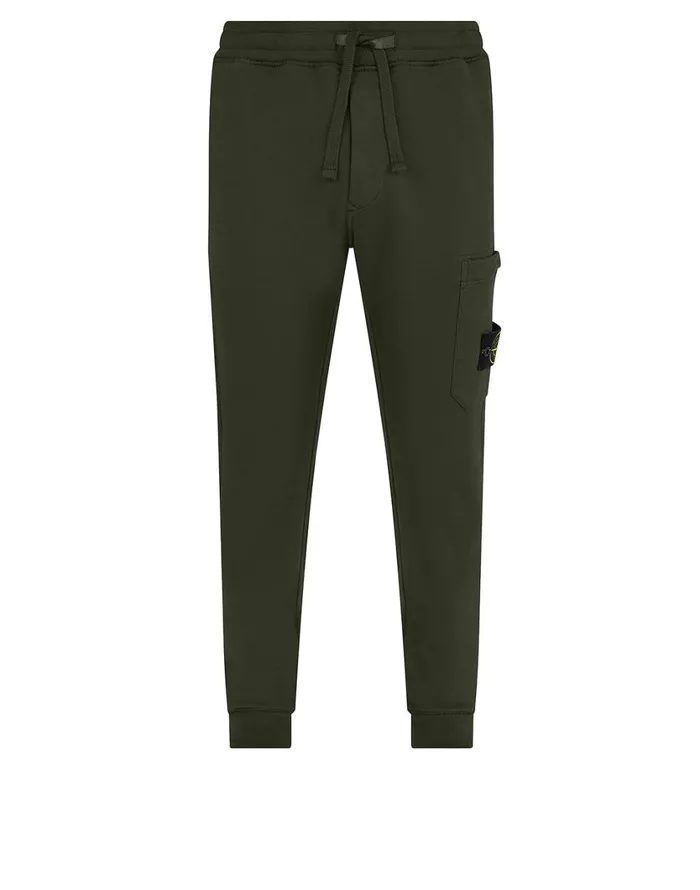 Stone Island Trousers 64520 Fleece Pants In Dark Forest 8211 Mens