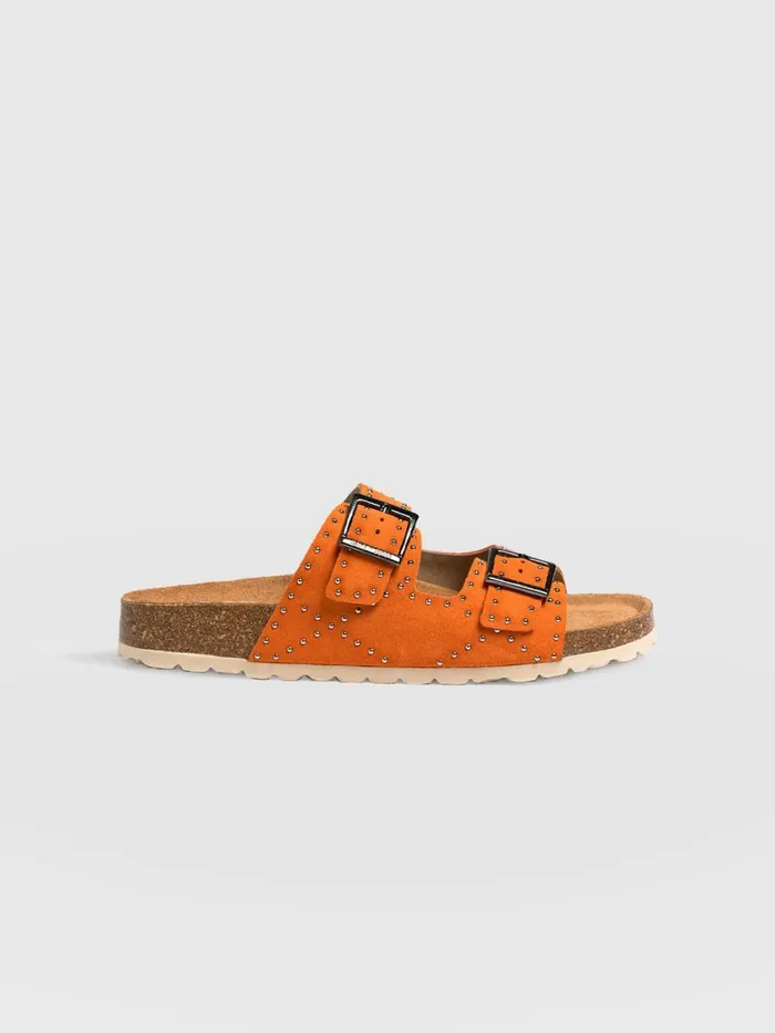 Studded Sutton Slides 8211 Orange Orange Women Saint And Sofia All Sandals