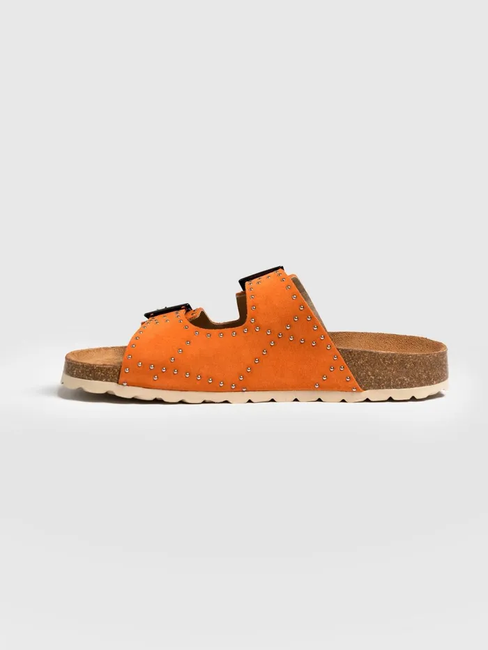 Studded Sutton Slides 8211 Orange Orange Women Saint And Sofia All Sandals