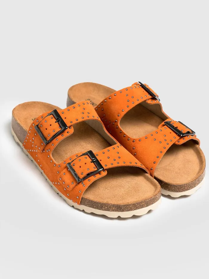 Studded Sutton Slides 8211 Orange Orange Women Saint And Sofia All Sandals