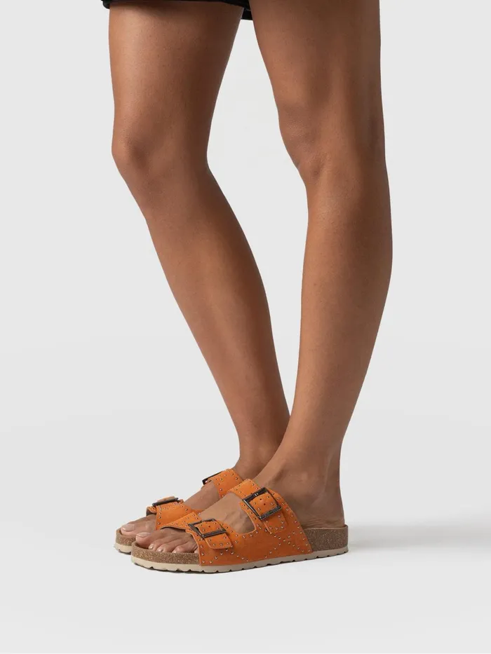 Studded Sutton Slides 8211 Orange Orange Women Saint And Sofia All Sandals