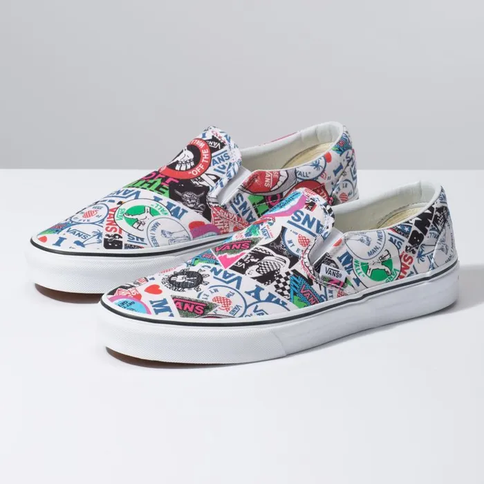 Surf Vibes MenWomen Vans Mash Up SlipOn Stickerstrue White