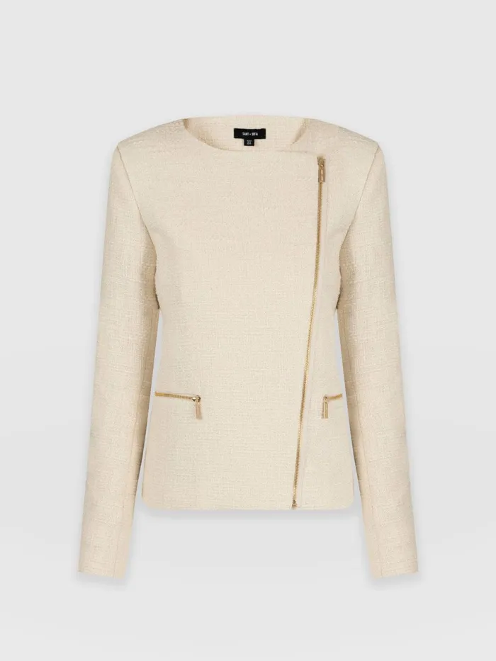 Sutton Jacket 8211 Cream Boucl Cream Boucl Women Saint And Sofia Blazers