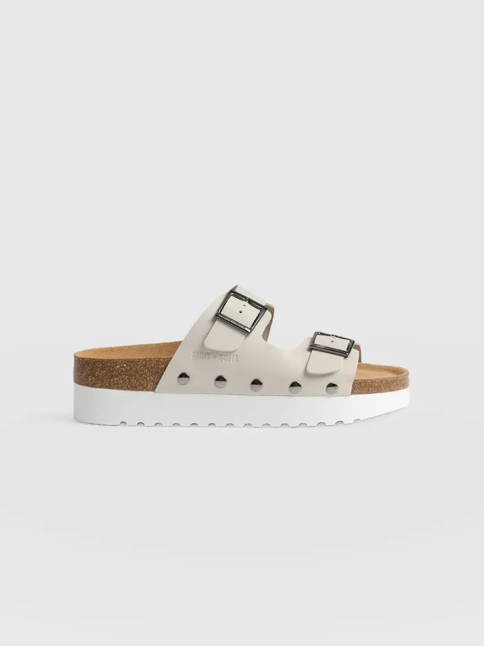 Sutton Slide 8211 Cream Studded Cream Studded Women Saint And Sofia All Sandals