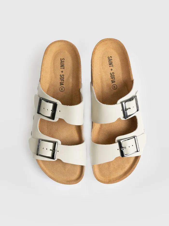 Sutton Slide 8211 Cream Studded Cream Studded Women Saint And Sofia All Sandals