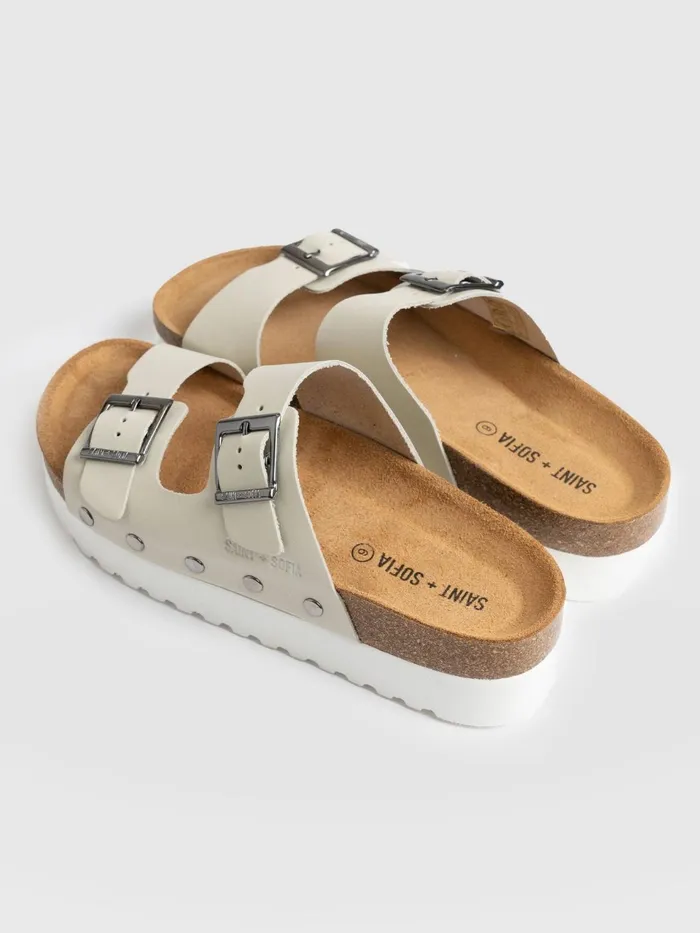 Sutton Slide 8211 Cream Studded Cream Studded Women Saint And Sofia All Sandals