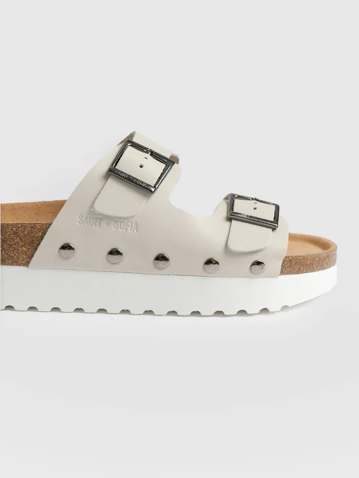 Sutton Slide 8211 Cream Studded Cream Studded Women Saint And Sofia All Sandals