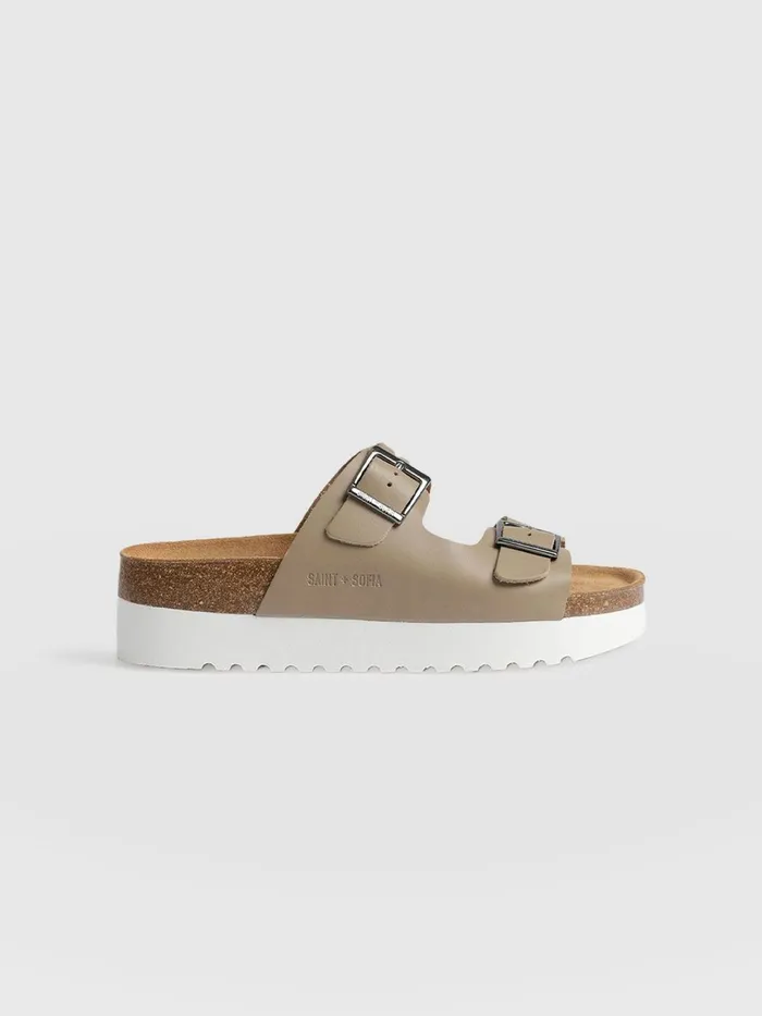 Sutton Slide 8211 Taupe Taupe Women Saint And Sofia All Sandals