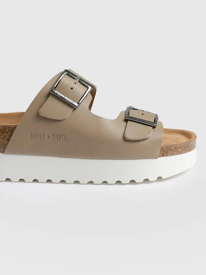 Sutton Slide 8211 Taupe Taupe Women Saint And Sofia All Sandals