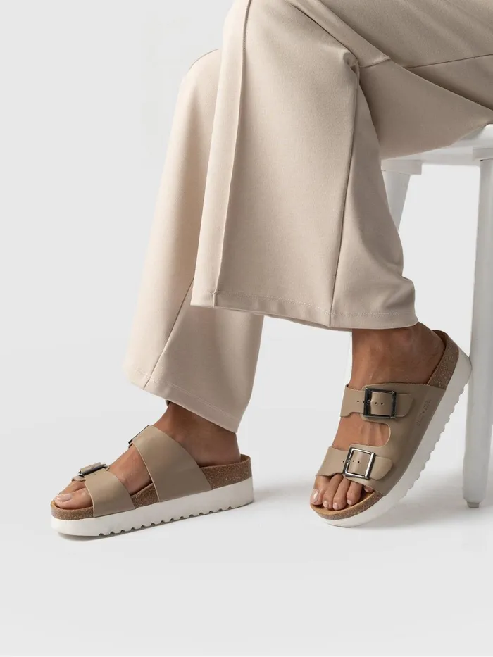 Sutton Slide 8211 Taupe Taupe Women Saint And Sofia All Sandals