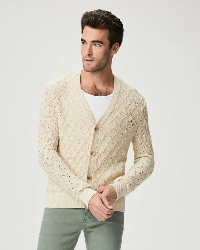 Sweaters and Sweatshirts Men PAIGE Perry Cardigan 8211 Ocean Salt