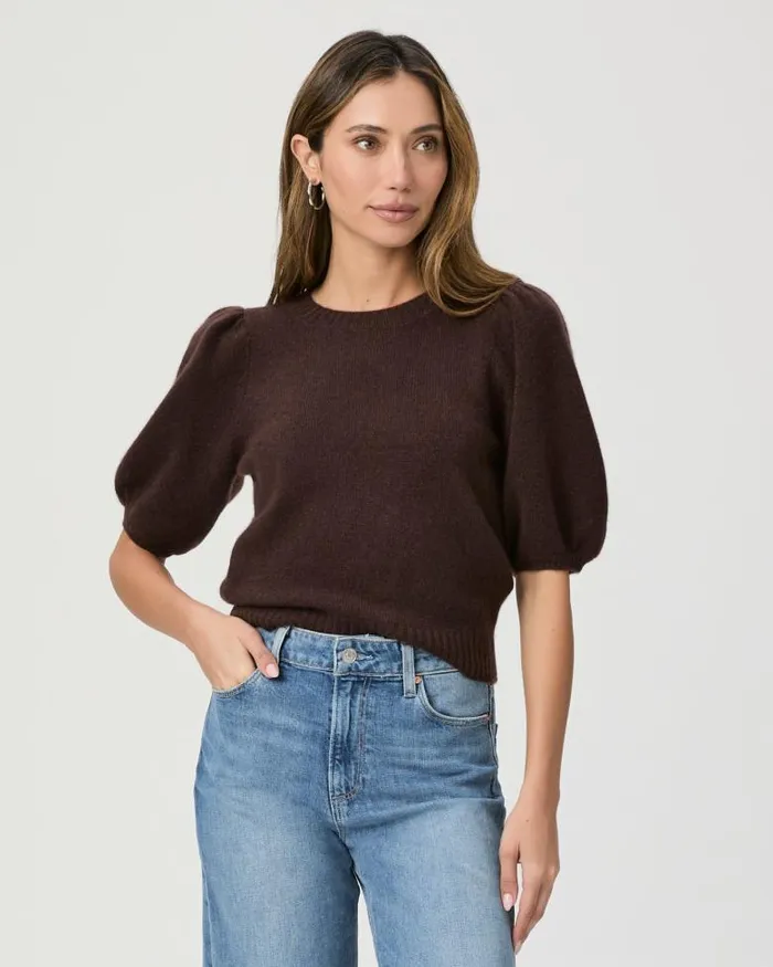 Sweaters and Sweatshirts Women PAIGE Lucerne Top 8211 Dark Brown Cashmere