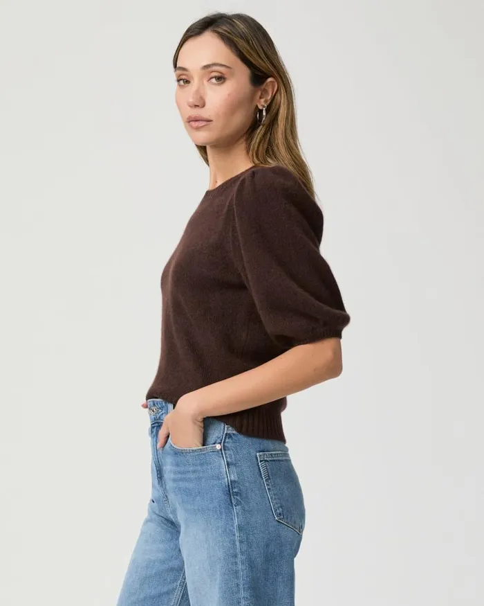 Sweaters and Sweatshirts Women PAIGE Lucerne Top 8211 Dark Brown Cashmere