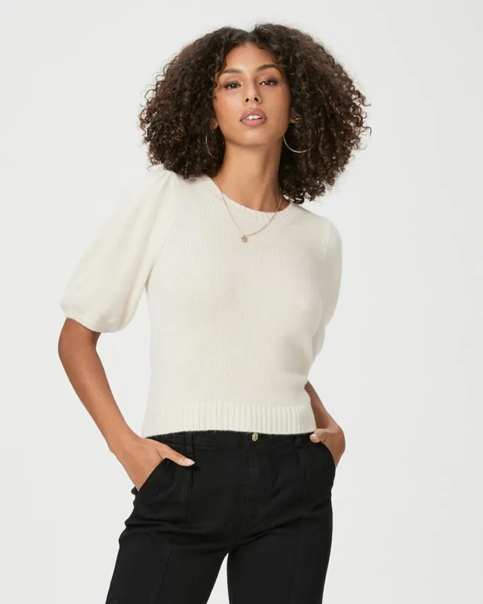 Sweaters and Sweatshirts Women PAIGE Lucerne Top 8211 Ivory Cashmere